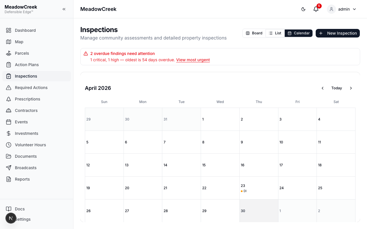 Calendar view