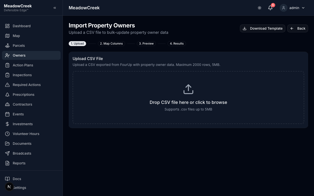 Property owner import wizard