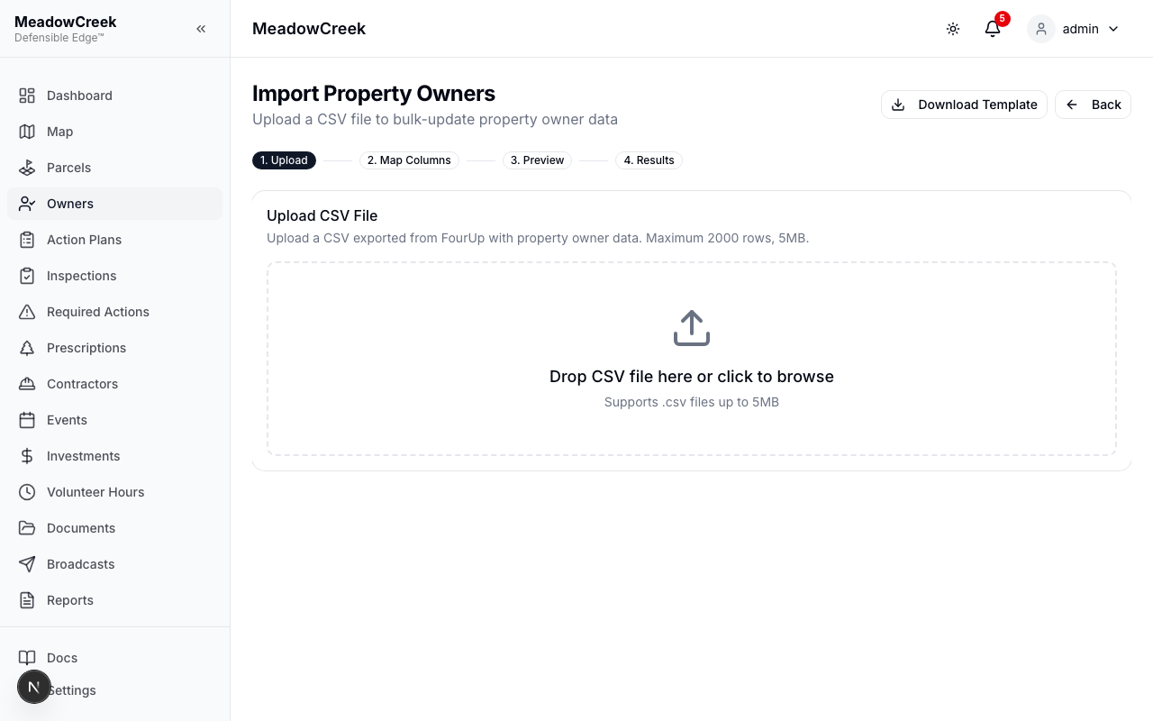 Property owner import wizard